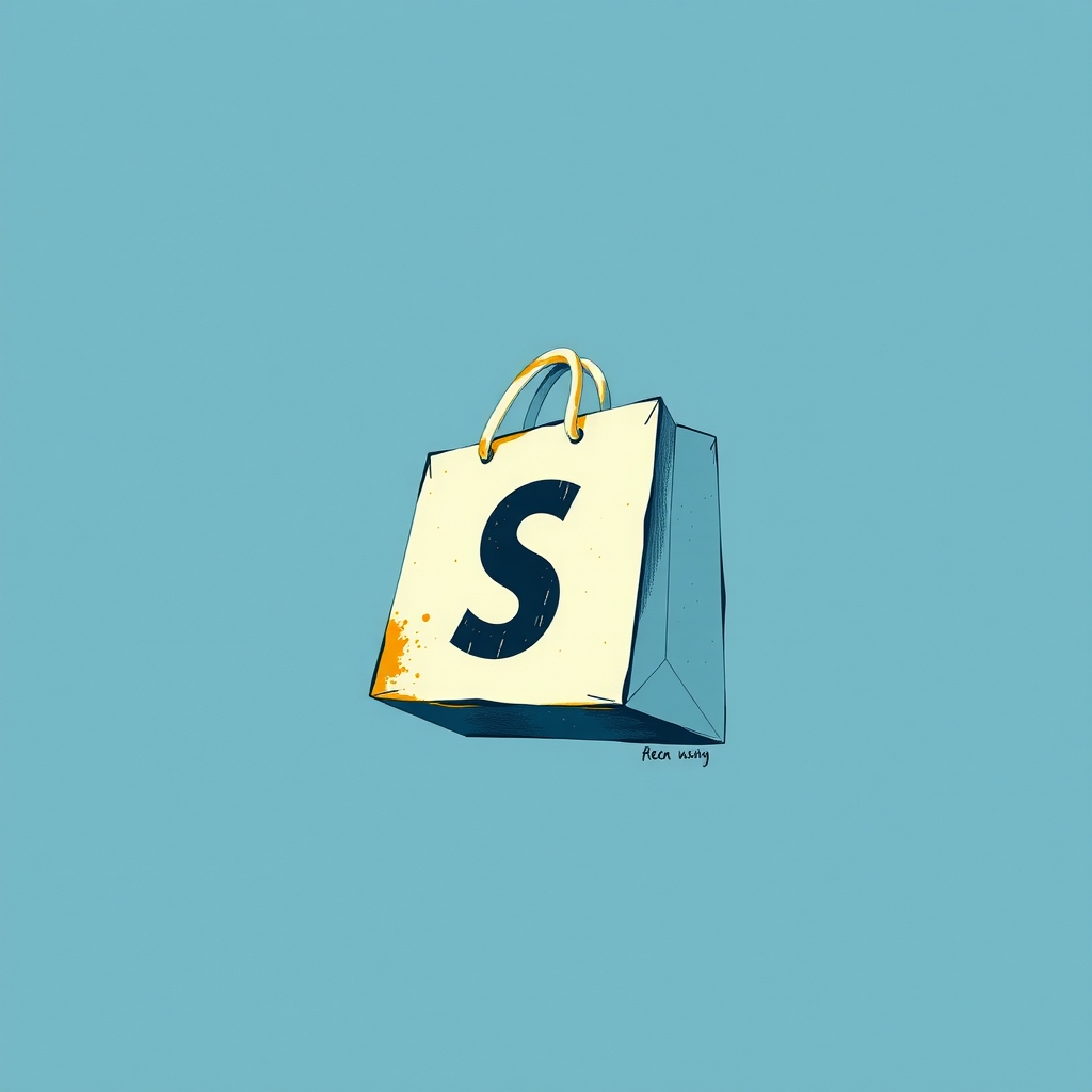 Shopify Shop uygulamasının iOS ve Android platformlarına ayrılan mobil geliştirme yolunu gösteren illüstrasyon